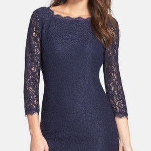 Adrianna Pappell navy blue lace dress, 6.